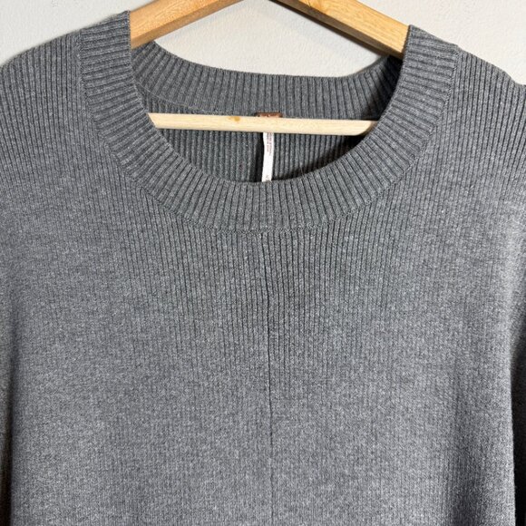 Free People Time On My Side Sweater Mini Dress Women XL Gray Knit Drop Waist NWT - Picture 9 of 16